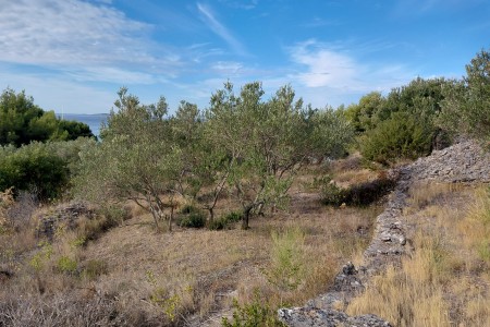 Murter, Kosirina - zemlji&scaron;te 150 m od mora s pogledom, 249 m2
