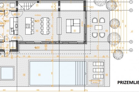 Vrsi- kuća za odmor s bazenom u izgradnji, 200 m2