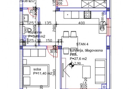 Sv. Filip i Jakov - dvosoban stan s pogledom na more, novogradnja