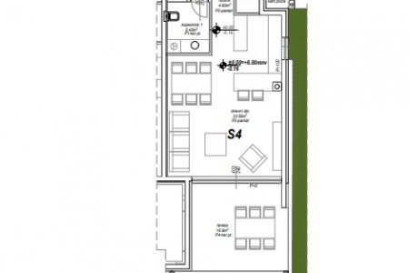 Privlaka, Mletak - dvosoban stan u prizemlju s vrtom, 88,43 m2, novogradnja