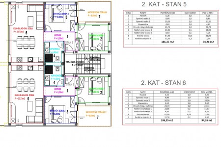 Sevid - novi dvosobni apartman na 2. katu s krovnom terasom, 94 m2